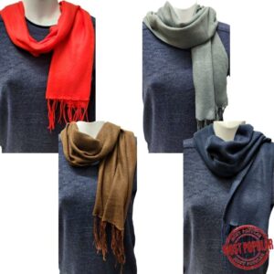 Wholesale Adult Scarf with Fringe – Asst Colours