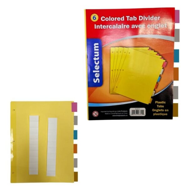 Wholesale Coloured Tab Divider, 6-Pack ($0.75 Each) - Image 4