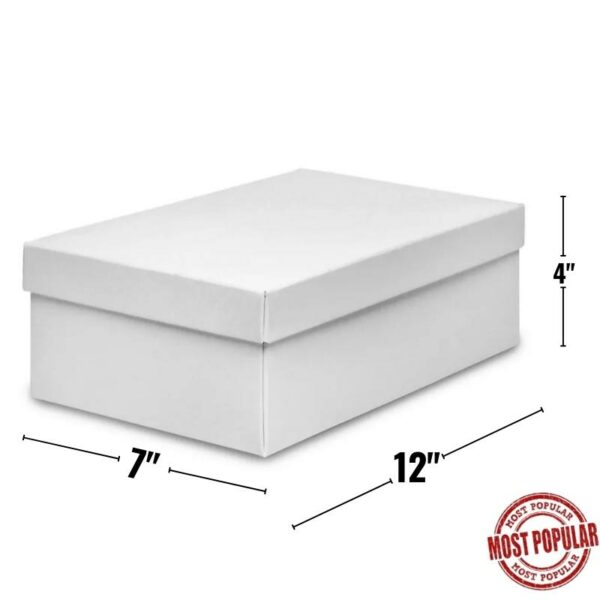 Wholesale White Shoebox with Lid (12″ x 7″ x 4″)