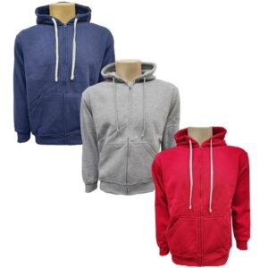 Wholesale Adult Full Zip Hoodie – Asst Colours (Size_ 2XL)