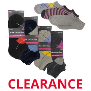 Wholesale Ladies’ Ankle Socks, 3-Pack, Size 9-11, Asst Colours ($2.00 Each)