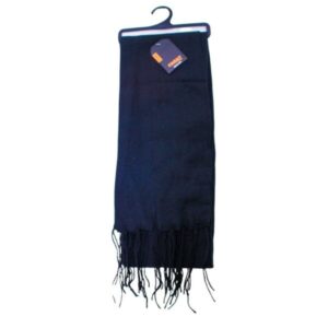 Wholesale Adult Polar Fleece Scarf with Fringe - Black