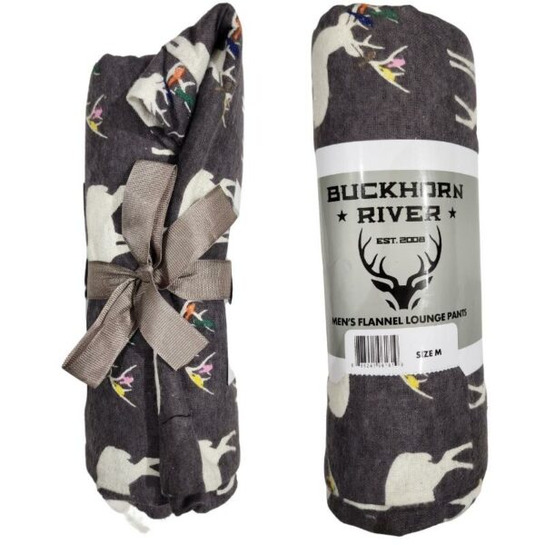 Wholesale Adult Flannel Pajama Pants - Heather Grey with Deer (Size S-XXL) - Image 3