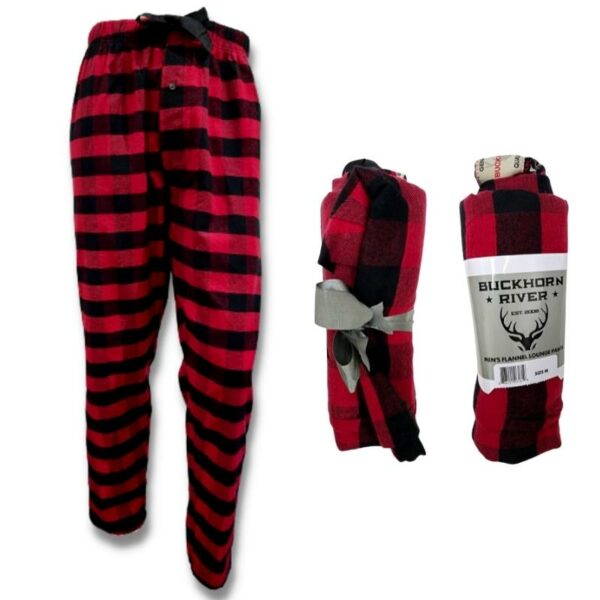Wholesale Adult Plaid Flannel Pajama Pants - Red/Black (Size S-XXL) - Image 4