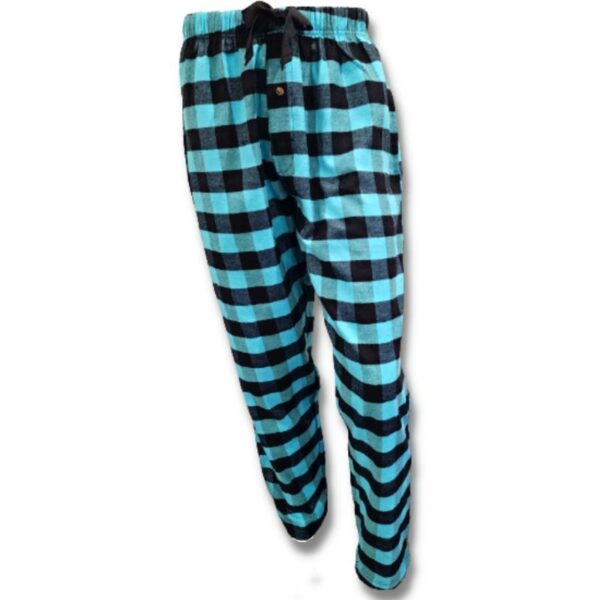 Wholesale Adult Plaid Flannel Pajama Pants - Sea Frost (Size S-XXL) - Image 2