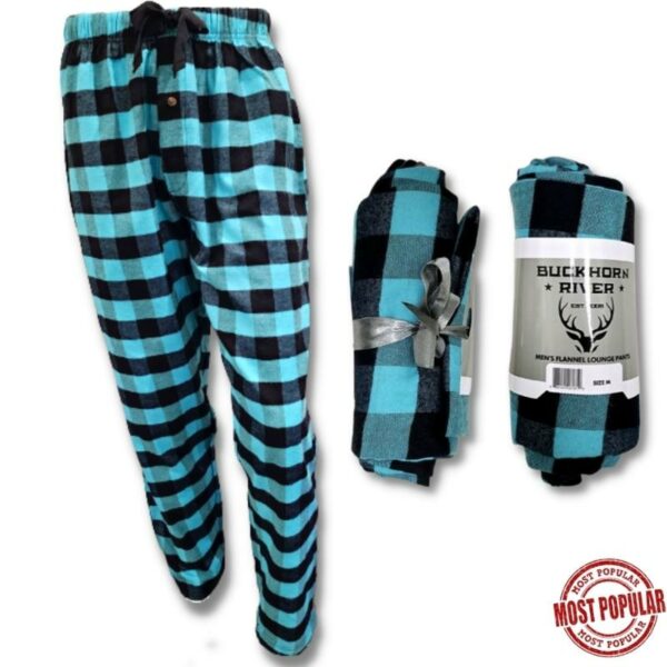 Wholesale Adult Plaid Flannel Pajama Pants – Sea Frost (Size S-XXL)