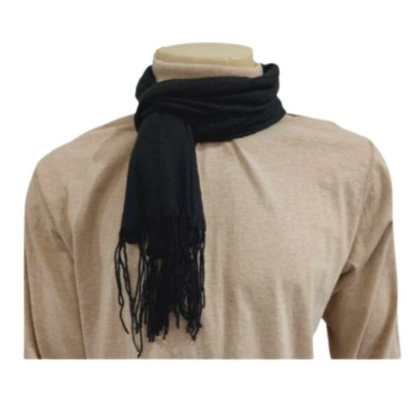 Wholesale Adult Scarf with Fringe - Black - Image 4