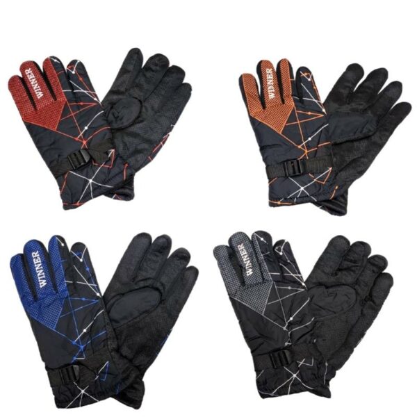 Wholesale Adult Ski Gloves with Design - Asst. Colours - Image 6