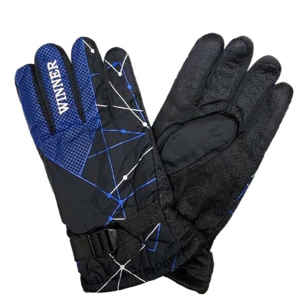 Wholesale Adult Ski Gloves with Design - Asst. Colours - Image 2