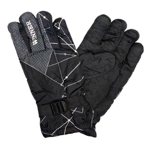 Wholesale Adult Ski Gloves with Design - Asst. Colours - Image 3