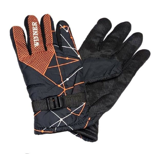 Wholesale Adult Ski Gloves with Design - Asst. Colours - Image 4