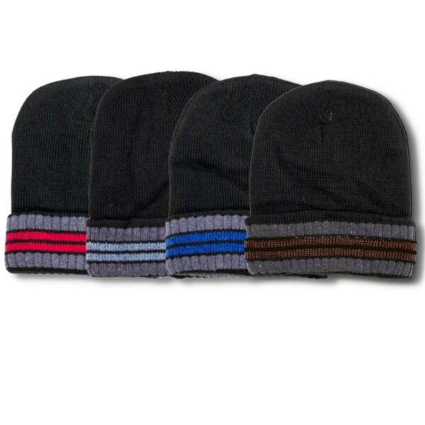 Wholesale Adult Winter Toque, Fur Lined with Stripes - Asst. Colour - Image 9