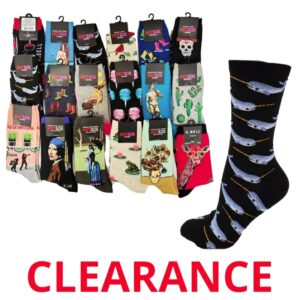 Wholesale Brand Name Ladies Printed Socks, Assorted (Size 9-11)