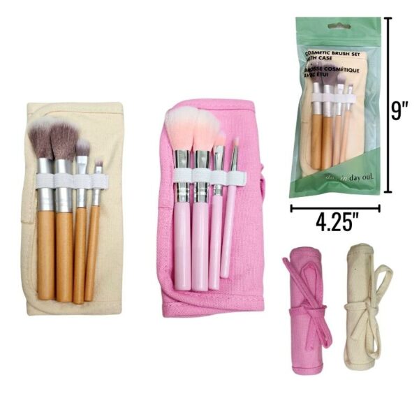 Wholesale Cosmetic Brush, 4 Piece Set - Asst. Colours - Image 5