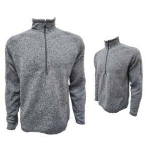 Wholesale Men’s 1/4 Zip Fleece Sweater, Heather Grey