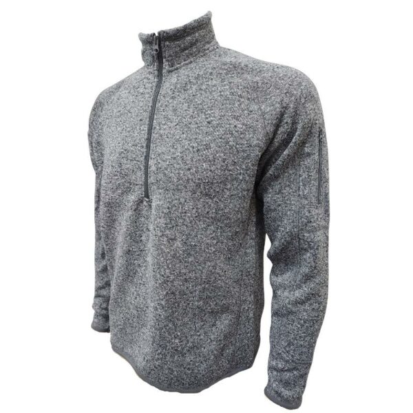 Wholesale Men’s 1/4 Zip Fleece Sweater, Heather Grey side