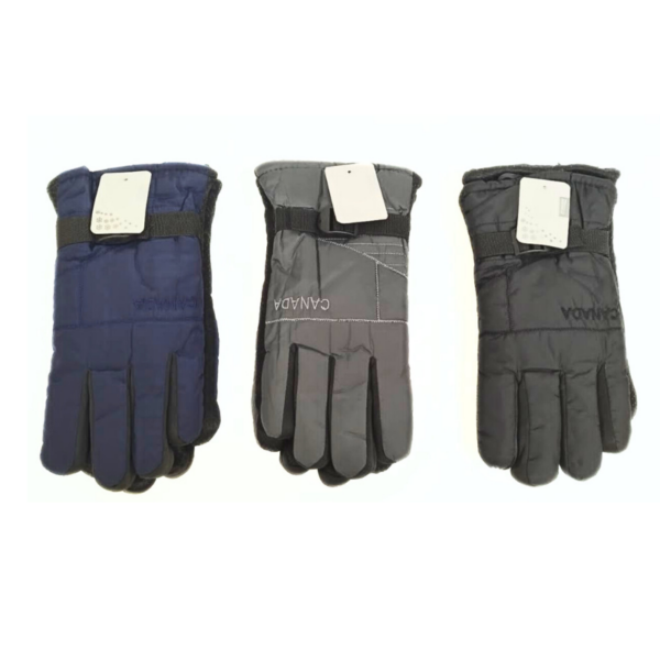 Wholesale Adult Canada Fleece Ski Gloves with Adjustable Straps - Asst. Colours