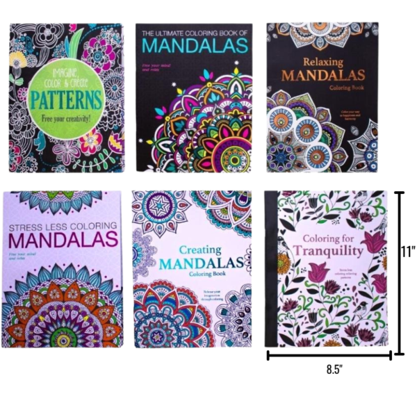 Wholesale Adult Colouring Books - Asst. Styles (Size 8.5″ x 11″)