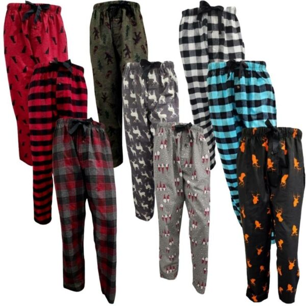 Wholesale Adult Flannel Pajama Pants – Asst. Colours and Prints (Size S-XXL)