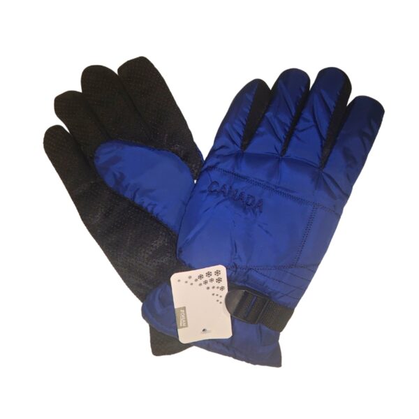 Wholesale Adult Canada Fleece Ski Gloves with Adjustable Straps - Asst. Colours - Image 4