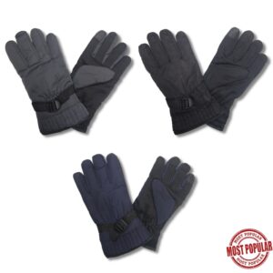 Wholesale Adult Ski Gloves with Adjustable Straps – Asst. Colours