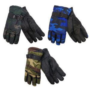 Wholesale Adult Ski Winter Gloves with Strap ÔÇô Asst Camouflage Colours