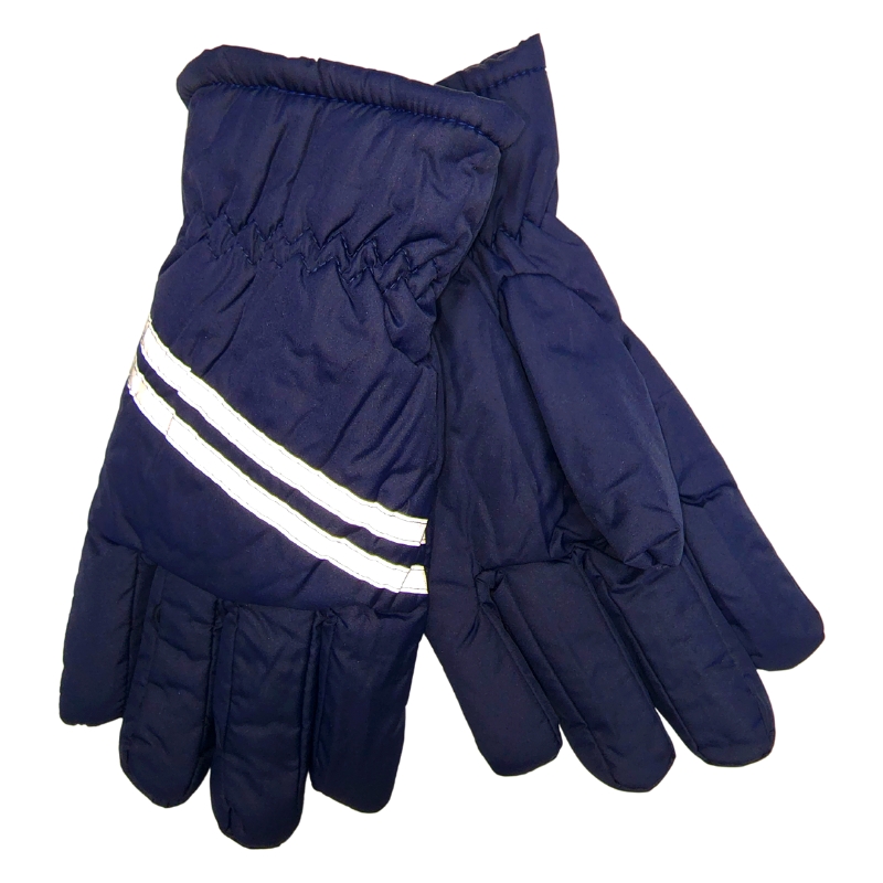 Wholesale Adult Ski Winter Gloves with Stripes - Navy