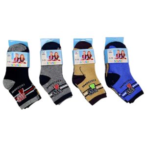 Wholesale Boys’ Ankle Socks, Asst. Colours, 3-Pack – Size 1-3 ($1.00 Each)