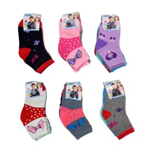 Wholesale Girls’ Ankle Socks, Asst. Cute Animals, 3-Pack – Size 3-7 ($1.00 Each)