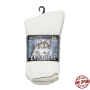 Wholesale Ladies’ White Sport Crew Socks 3 Pair Pack ($1.10 each)