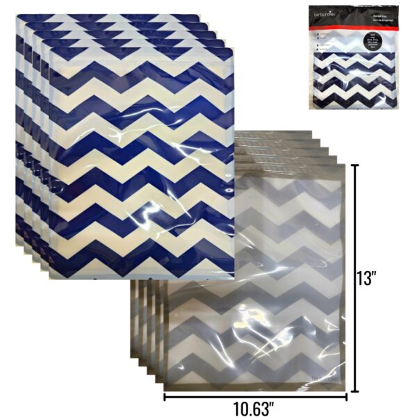 Wholesale Large Reusable Ziplock Bags – Grey/Navy 10.63″ x 13″ 10-Pack ($1.25 Each) - Image 7