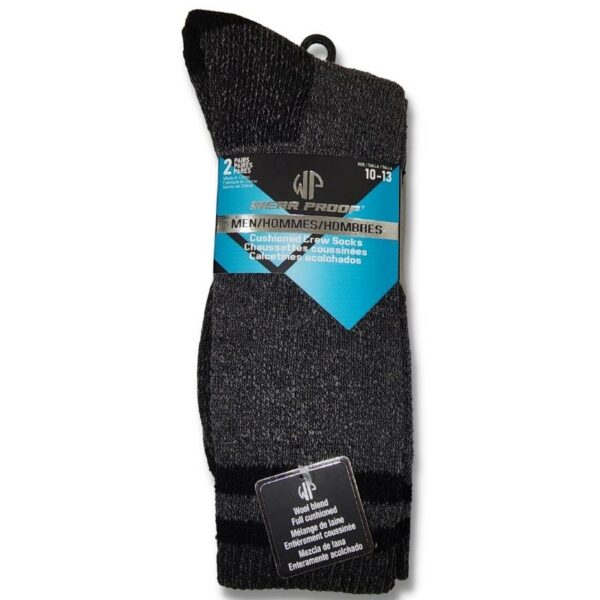 Wholesale Men's Winter Crew Socks, 2-Pack, Size 10-13 ($3.00 Each) - Image 4
