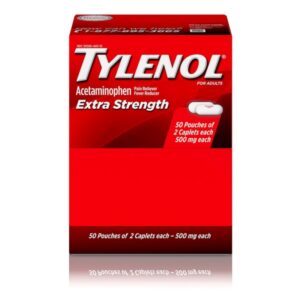 Wholesale Tylenol Extra Strength Caplets Dispenser 500 MG (50 x 2pks)