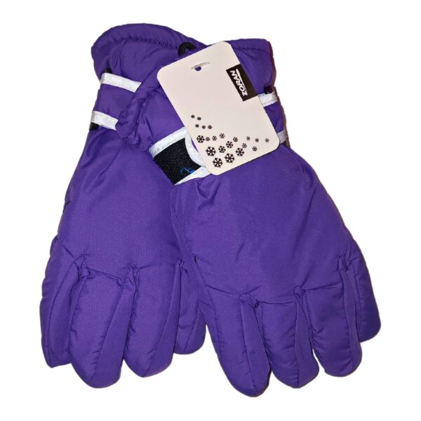 Wholesale Youth Ski Gloves with Strap – Asst. Colours (Size 7-16) - Image 2