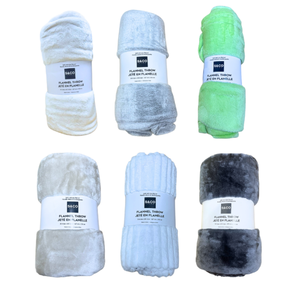 Wholesale Plush Throw Blanket - Asst. Solid Colours (50″ x 60″)