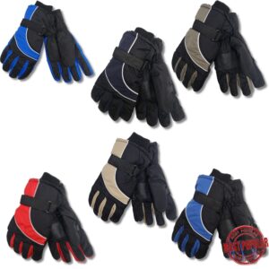 Wholesale Adult Nylon Ski Gloves - Asst Colours