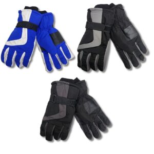 Wholesale Adult Nylon Ski Gloves, Asst Two Tones Colours