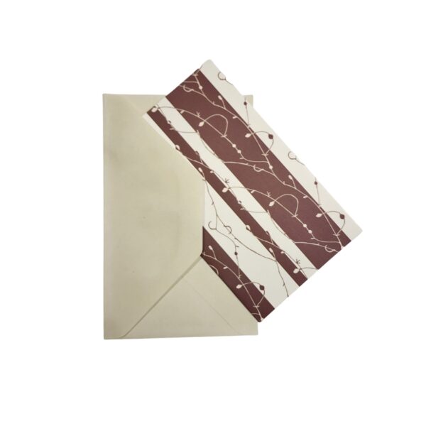 Wholesale Blank Note Cards – Brown Print – 10 Pack (5.25″ x 3.25″) ($0.10 Each) envolope