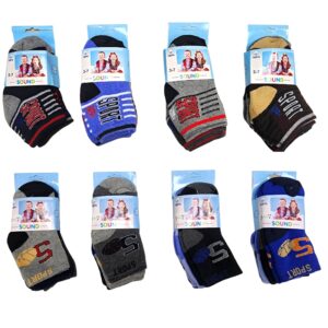 Wholesale Boys’ Ankle Socks, Asst. Colours, 3-Pack – Size 3-7 ($1.00 Each)