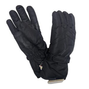 Wholesale Ladies Brand Name Ski Gloves- Black with a Strap (Size S-L)