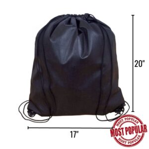 Wholesale Large Cinch Bag – Black (17″ x 20″)