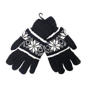 Wholesale Adult 2-Ply Winter Gloves – Snowflake Pattern