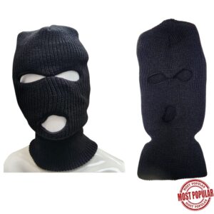 Wholesale Adult Balaclava Hat 3-Holes – Black