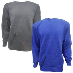 Wholesale Adult Crew Neck with Zipped Pockets, Fleece – Asst Colours (Size_ X-Large)