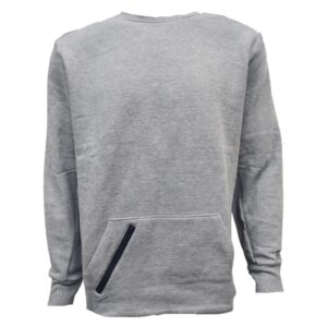 Wholesale Adult Crew Neck with Zipped Pockets, Fleece – Grey (Size_ Large)