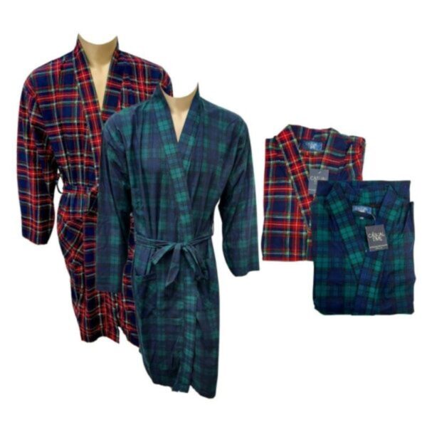 Wholesale Adult Plaid Plush Robe, Asst Colours (Size_ M-XL)
