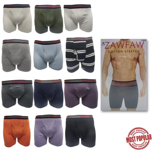 Wholesale Men’s Cotton Boxer Briefs 3-Pk in Canada | Bargains Group