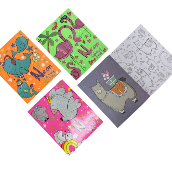 Wholesale Youth Neon Colouring Books - Asst. Styles (Size 8.5″ x 11″) - Image 2