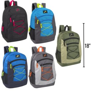 Wholesale 18″ Backpack with Bungee- Asst. Colours