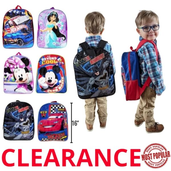 Wholesale Kids 16″ Licensed Backpack – Asst. Characters